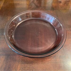 Pyrex Cranberry Visions Corningware Pie Plate 9” Glass Serving Baking Dish